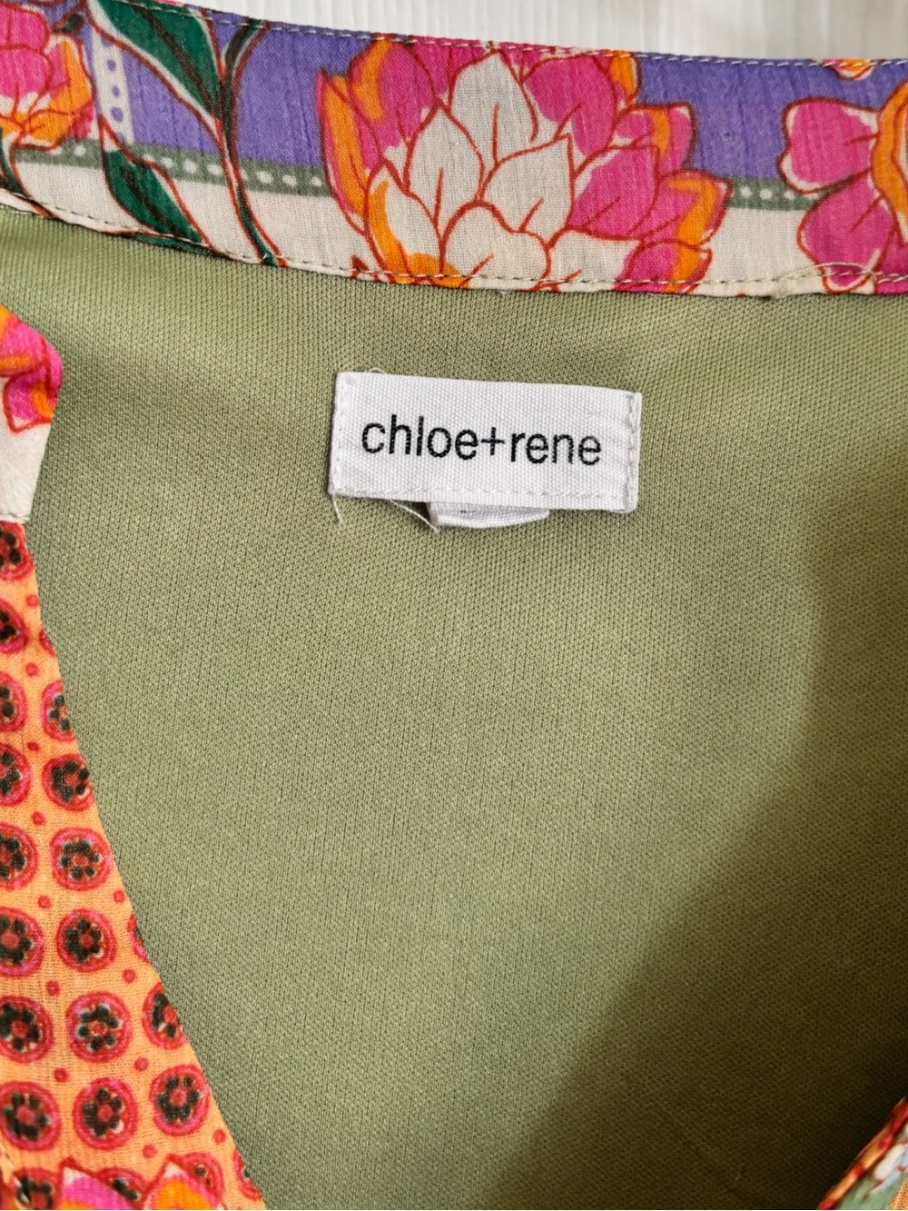 Chloe+Rene Patchwork Floral Tiered Long-Sleeve Dress - Picture 2 of 10
